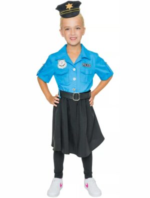 Kleid Cop Kinder blau/schwarz 104