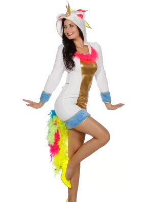 Kleid Einhorn Damen bunt 34 Farbe: bunt