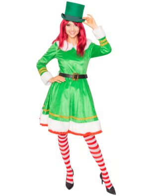 Kleid Elfe 2-tlg. Damen grün S/M