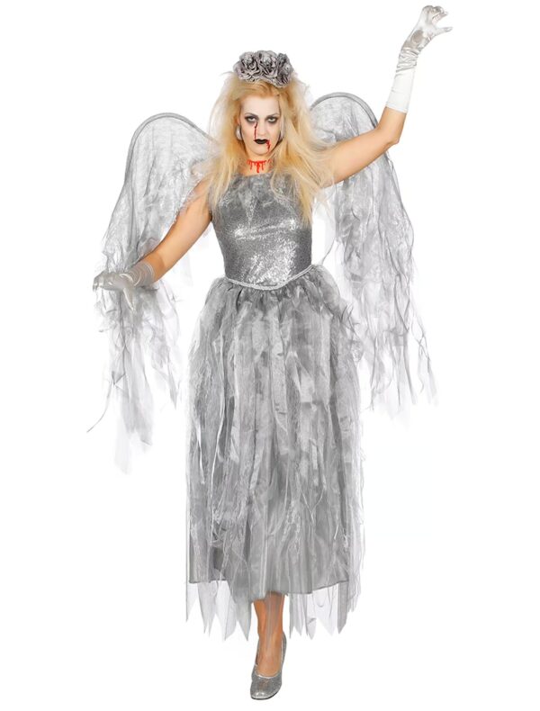 Kleid Engel 2-tlg. Damen silber 38