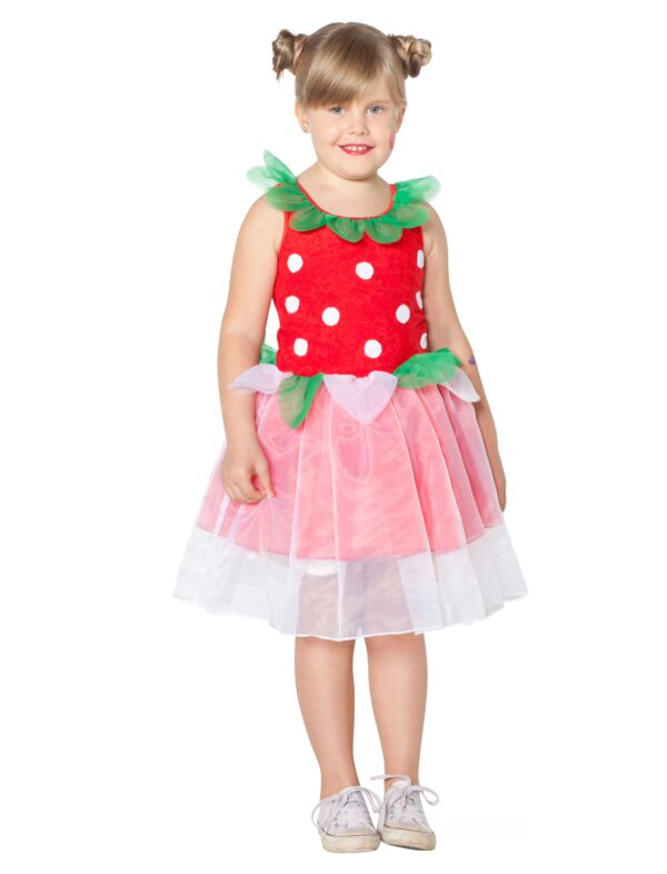 Kleid Erdbeere Kinder Mädchen rot 98