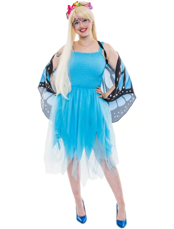 Kleid Fee mit Trägern Damen blau L-XL