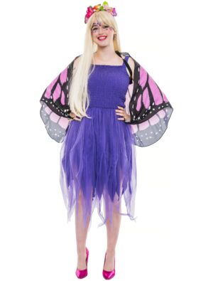 Kleid Fee mit Trägern Damen violett S-M