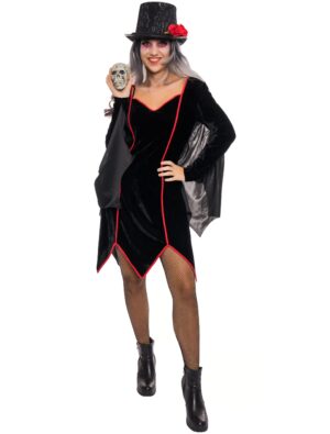 Kleid Fledermaus Damen schwarz 2XL/3XL