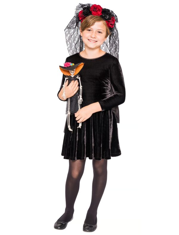 Kleid Fledermausärmel Kinder Mädchen schwarz 116