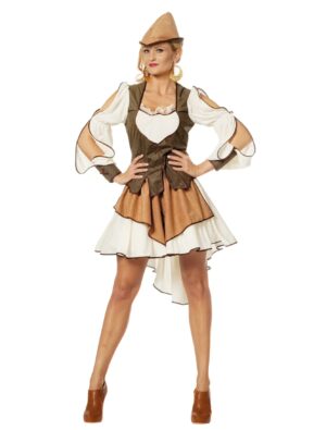 Kleid Gefährtin Damen beige/braun 34