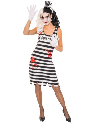 Kleid Gefangene mit Blut Damen schwarz/weiß L/XL