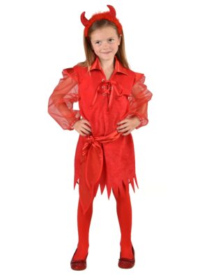 Kleid Halloween Kinder rot 140