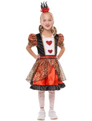Kleid Herzdame Kinder schwarz/weiß/rot 4-6 Jahre