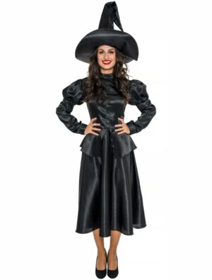 Kleid Hexe Damen schwarz S