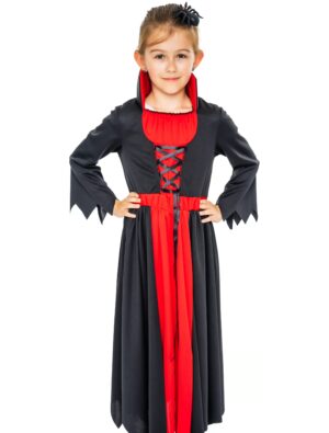Kleid Hexe Kinder Mädchen schwarz/rot