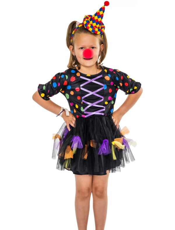 Kleid Hexe Kinder mit Punkten schwarz 104