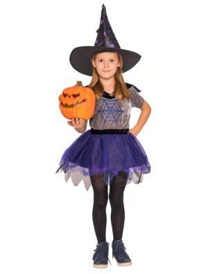 Kleid Hexe Kinder schwarz/blau 140-152