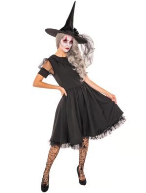 Kleid Hexe deluxe Damen schwarz L
