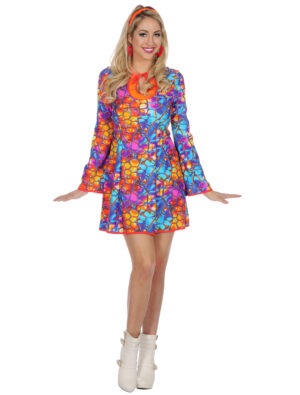 Kleid Hippie Damen bunt 38 Farbe: bunt
