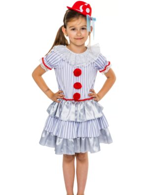 Kleid Horrorclown Kinder grau