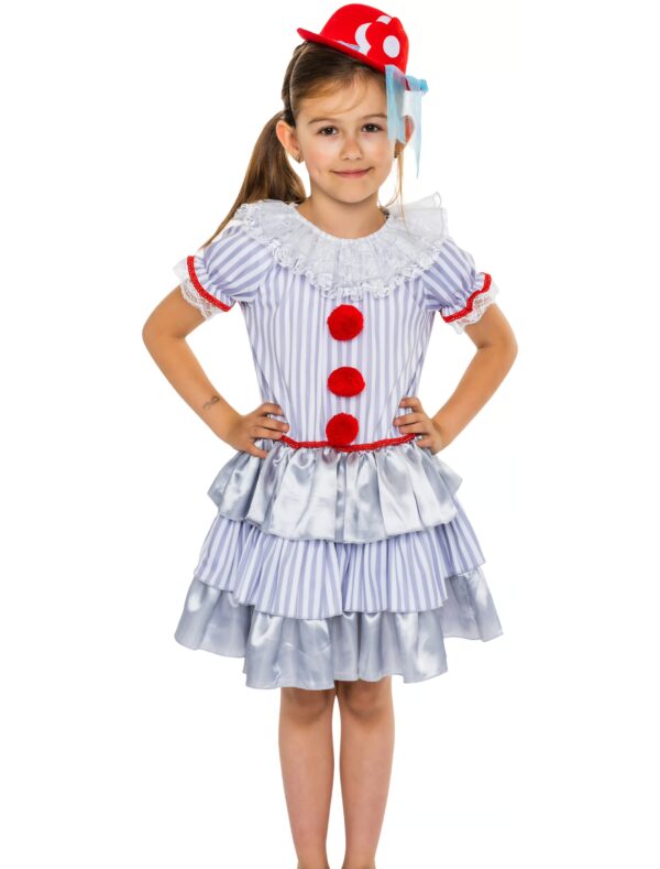 Kleid Horrorclown Kinder grau