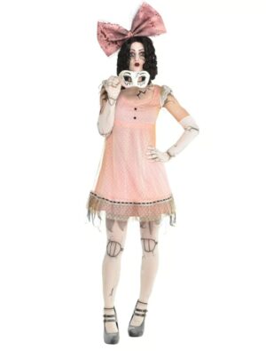 Kleid Horrorpuppe Damen rosa 2XL
