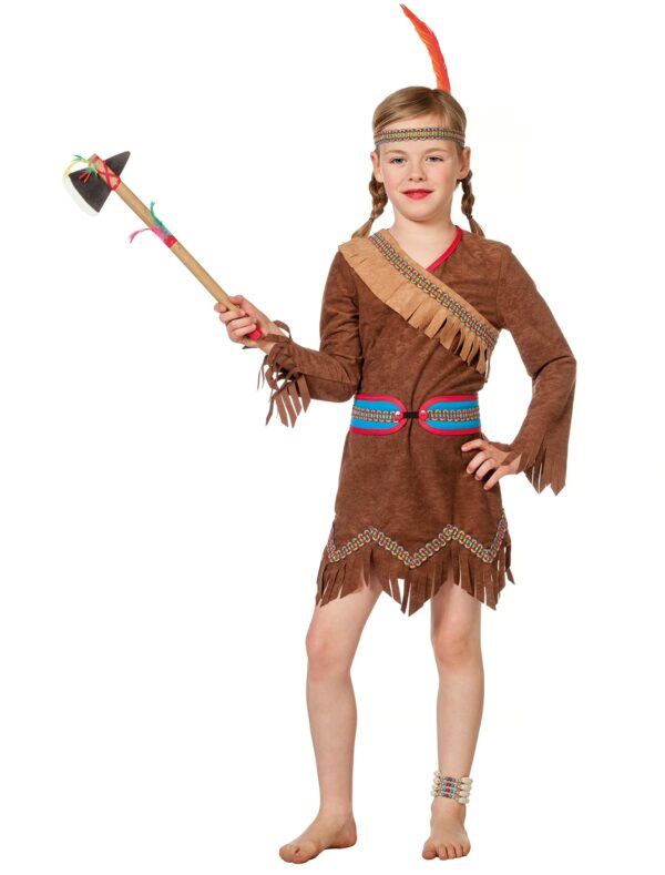 Kleid Indianerin Mädchen 2-tlg. braun 116