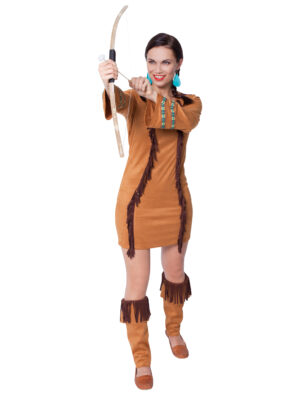 Kleid Indianerin Namida 2-tlg. braun 44