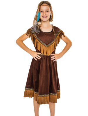 Kleid Indianerin Tahki Kinder Mädchen braun