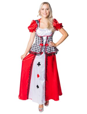 Kleid Kartenspielerin lang Damen bunt L Farbe: bunt