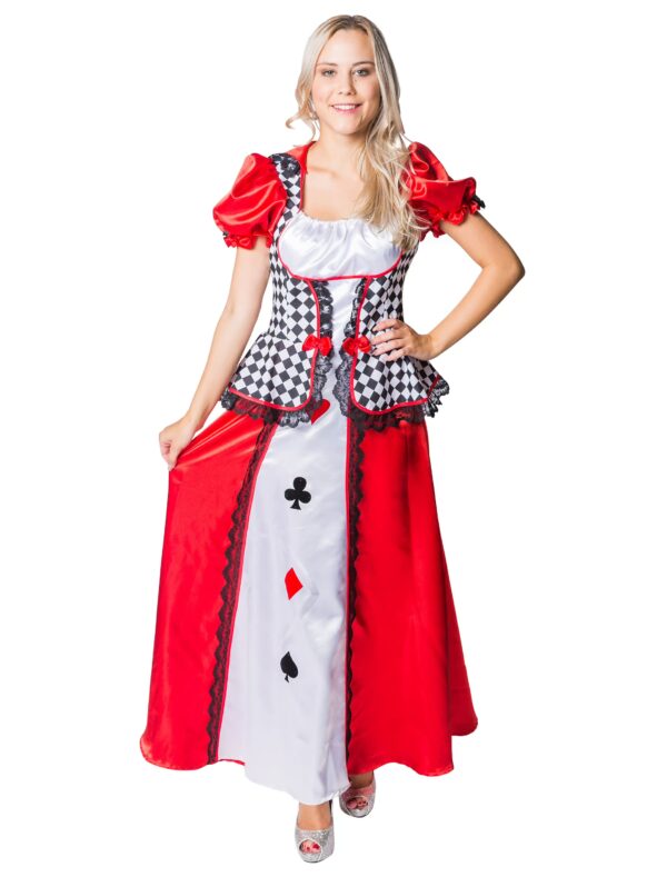 Kleid Kartenspielerin lang Damen bunt L Farbe: bunt