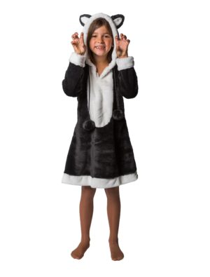 Kleid Katze Kinder Plüsch Mädchen schwarz