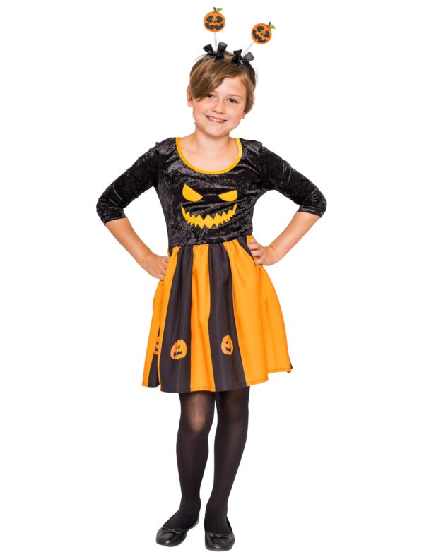 Kleid Kürbis Kinder schwarz/orange