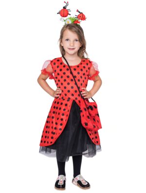 Kleid Marienkäfer Kinder Mädchen schwarz/rot 104