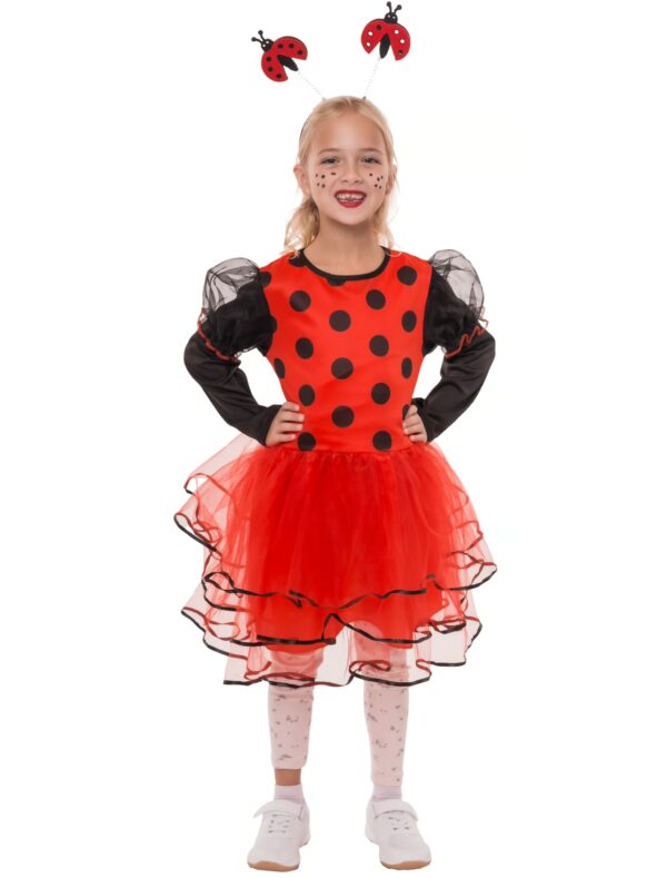 Kleid Marienkäfer Kinder rot/schwarz 4-6 Jahre