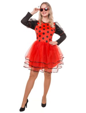 Kleid Marienkäfer rot/schwarz S/M