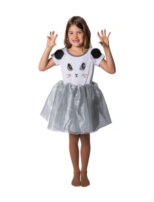 Kleid Maus Kinder schwarz/weiß 98-104