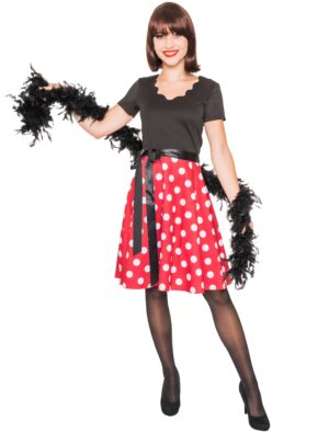 Kleid Maus mit Punkten schwarz/weiß/rot 3XL