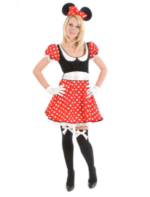 Kleid Mausi 2-tlg. Damen rot/schwarz 42