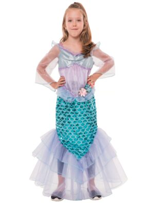 Kleid Meerjungfrau Kinder lila/blau 4-6 Jahre