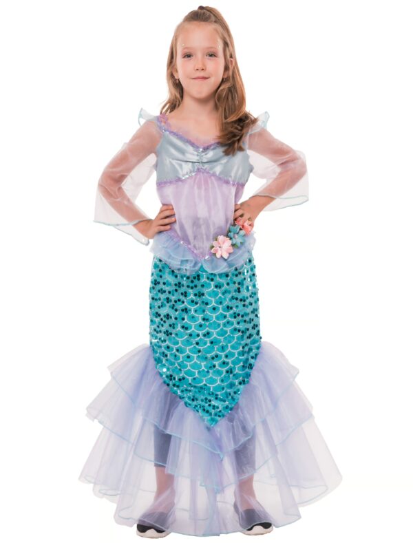 Kleid Meerjungfrau Kinder lila/blau 4-6 Jahre
