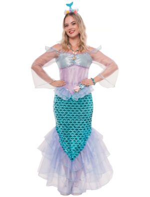 Kleid Meerjungfrau lila/blau S/M
