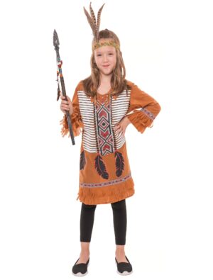 Kleid Native American Kinder braun 4-6 Jahre
