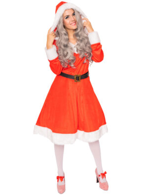 Kleid Nikolaus 2-tlg. Damen rot 2XL/3XL