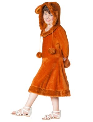 Kleid Plüsch Fuchs Mädchen dunkelbraun 140