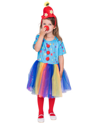 Kleid Regenbogen Clown Kinder Mädchen bunt Farbe: bunt