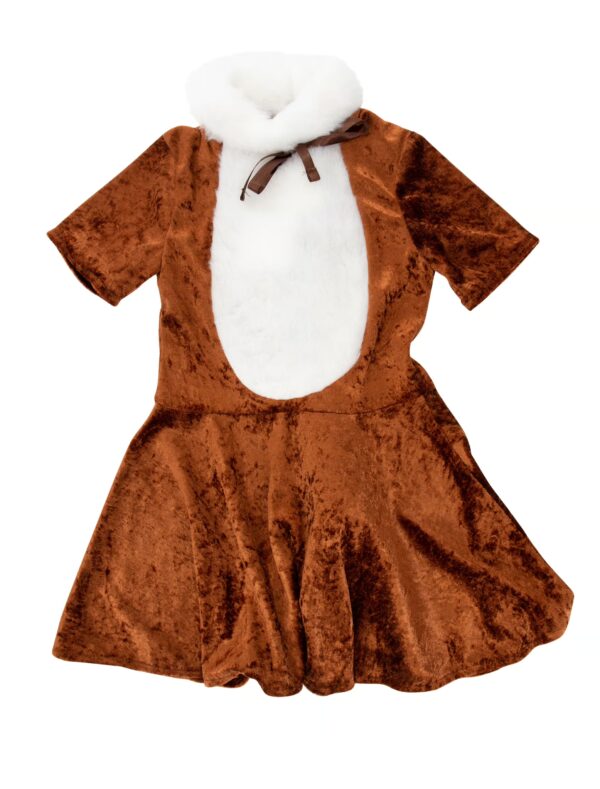 Kleid Reh Kinder weiß/braun 104
