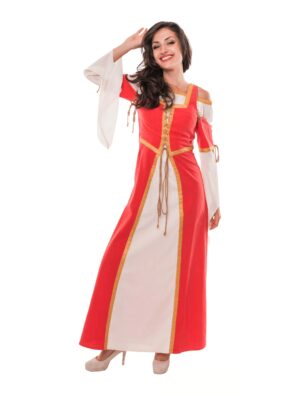 Kleid Renaissance rot/beige S/M