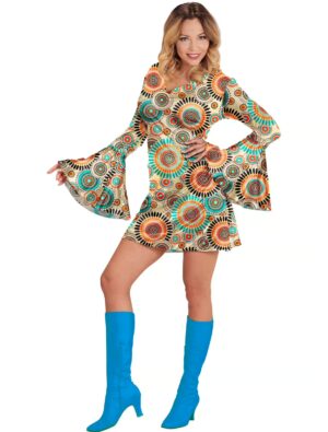 Kleid Retro Vintage Damen bunt XL Farbe: bunt
