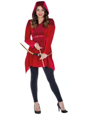 Kleid Robina mit Kapuze Damen rot 40