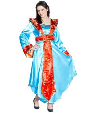 Kleid Samurai Damen blau 48