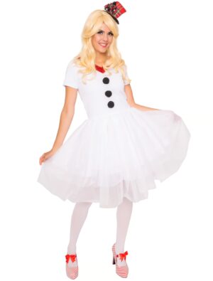 Kleid Schneemann Damen weiß XL