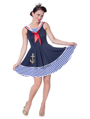 Kleid Seefahrerin Damen dunkelblau 48