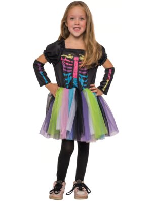 Kleid Skelett Tüllrock bunt 134/140 Farbe: bunt